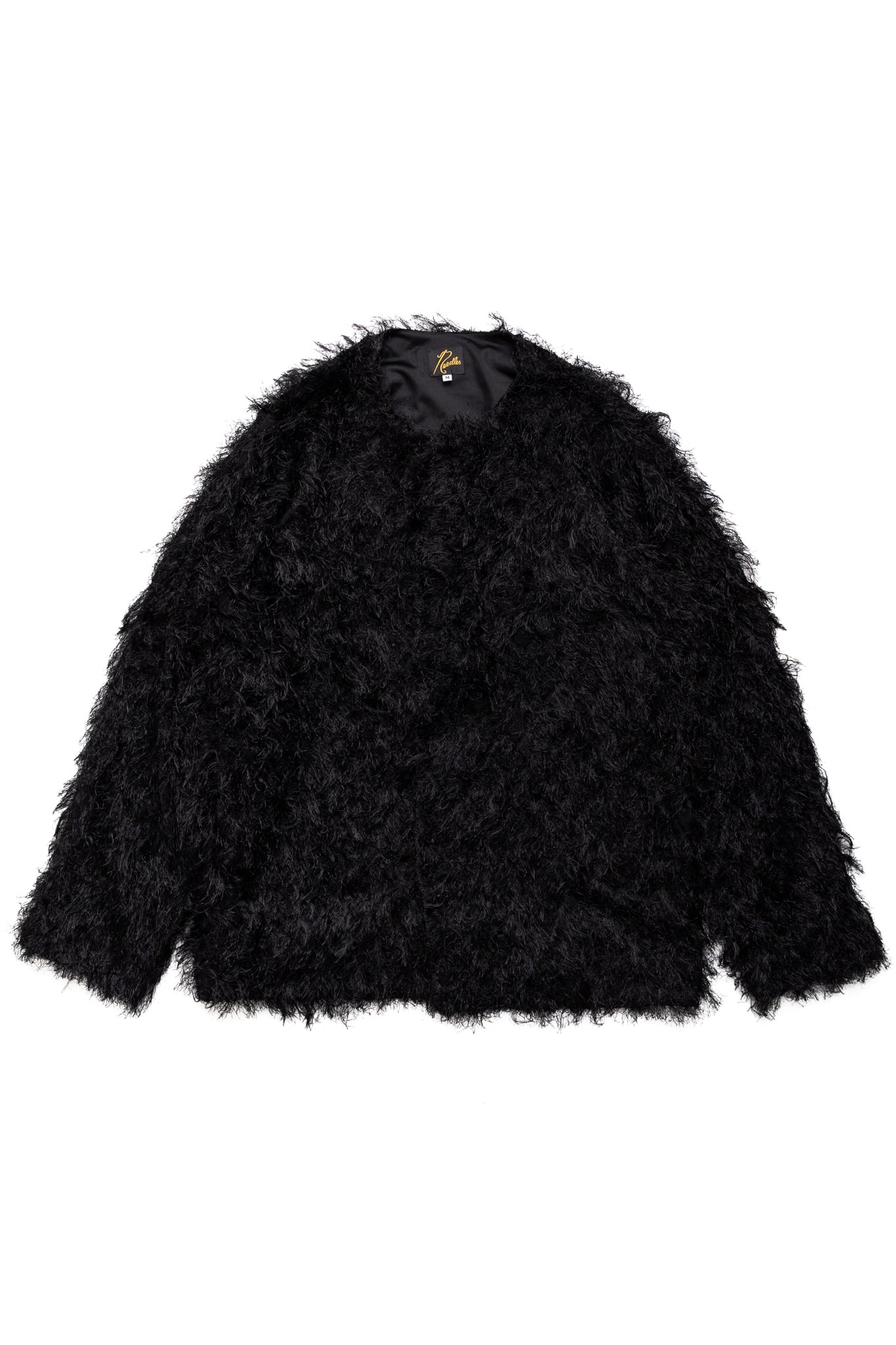 Snap Cardigan Jacket PE/R Argyle Fringe Jq. - Black