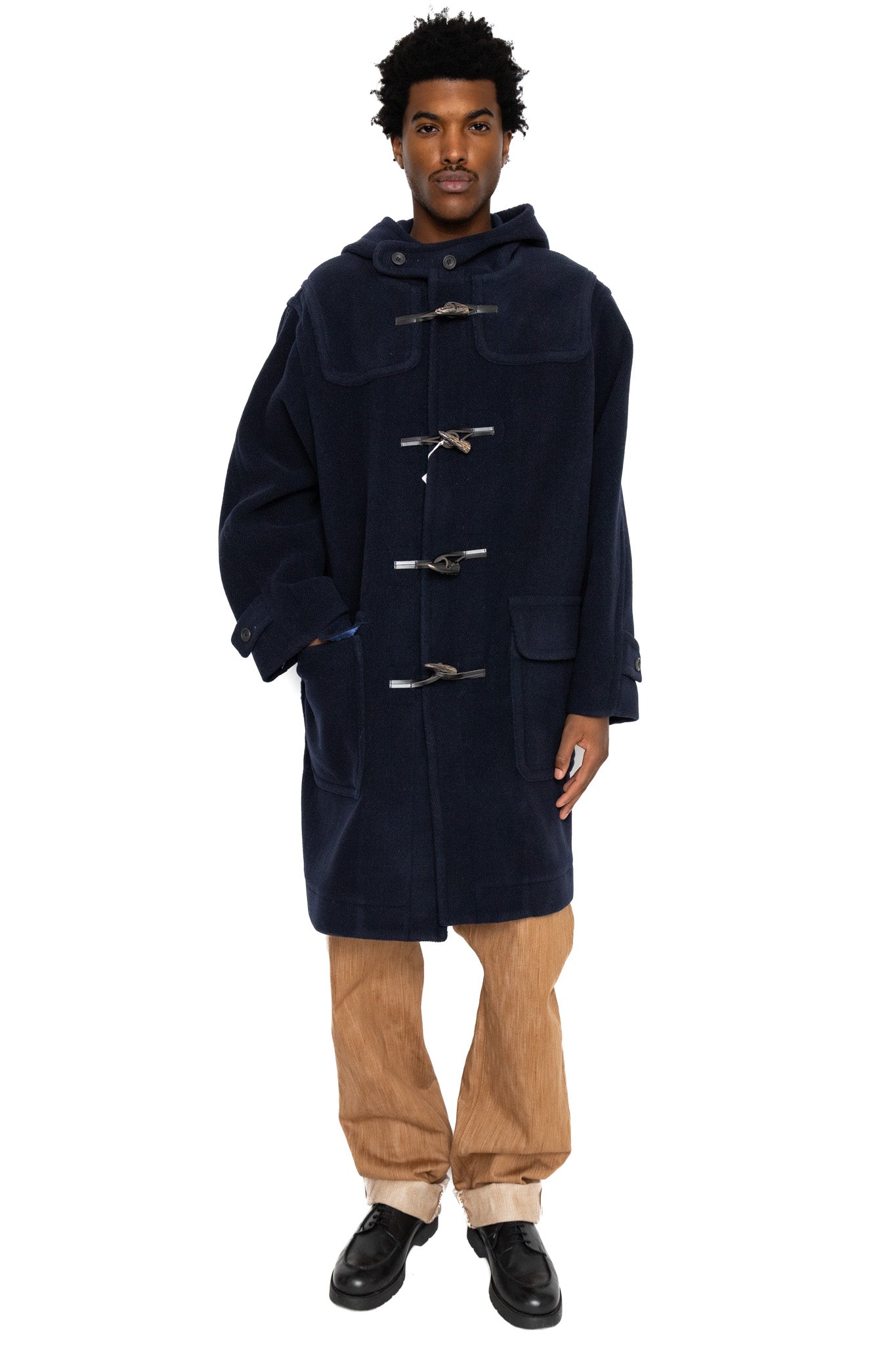 Duffle Coat Herringbone - Navy