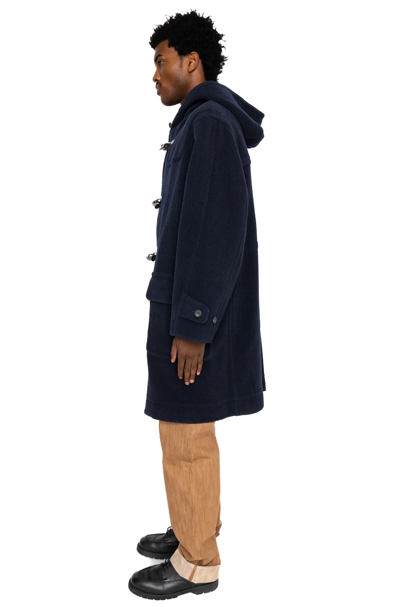 Duffle Coat Herringbone - Navy