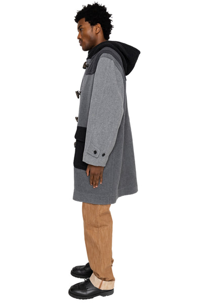 Duffle Coat Herringbone Panel - Grey Tone