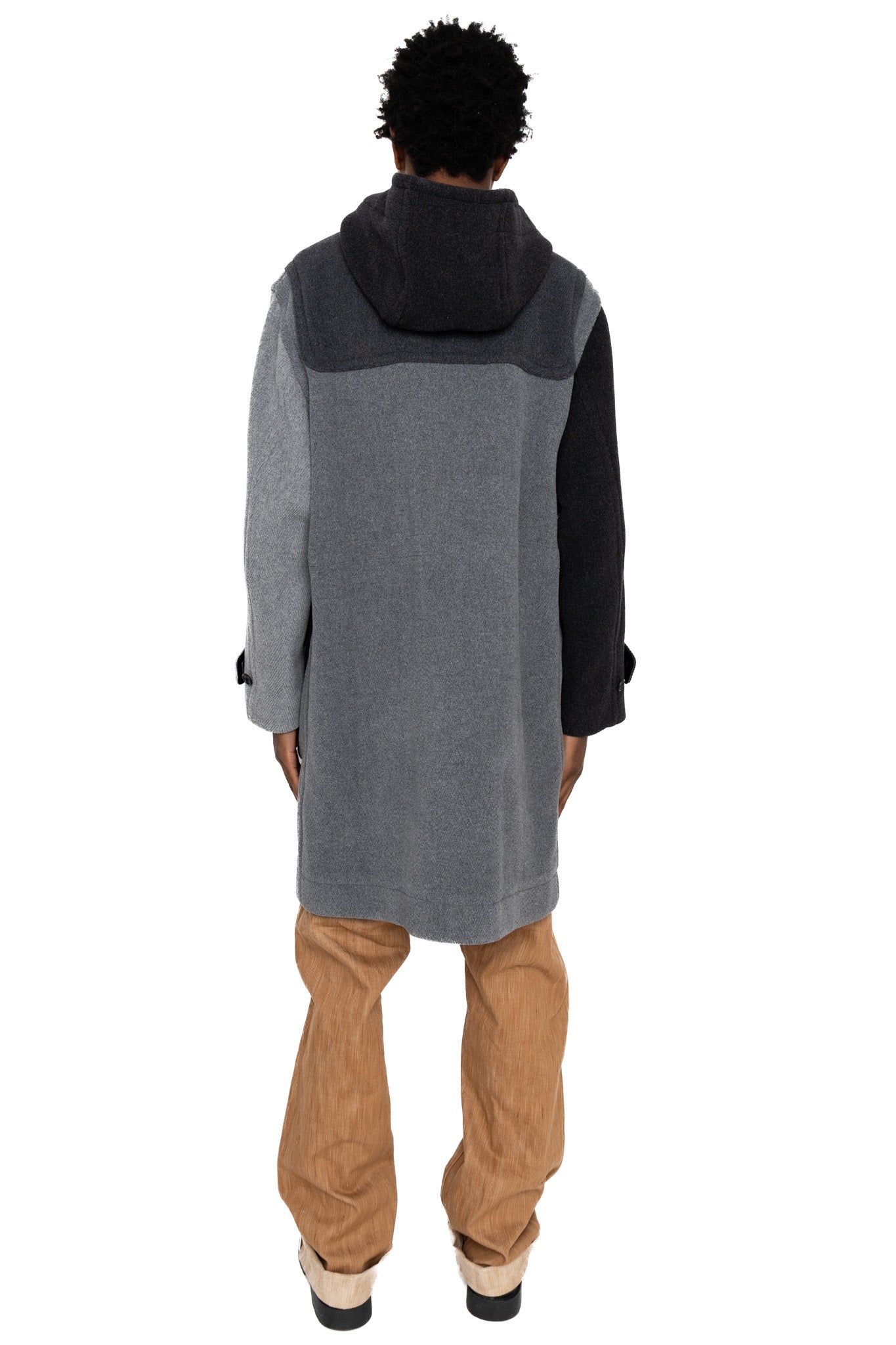 Duffle Coat Herringbone Panel - Grey Tone