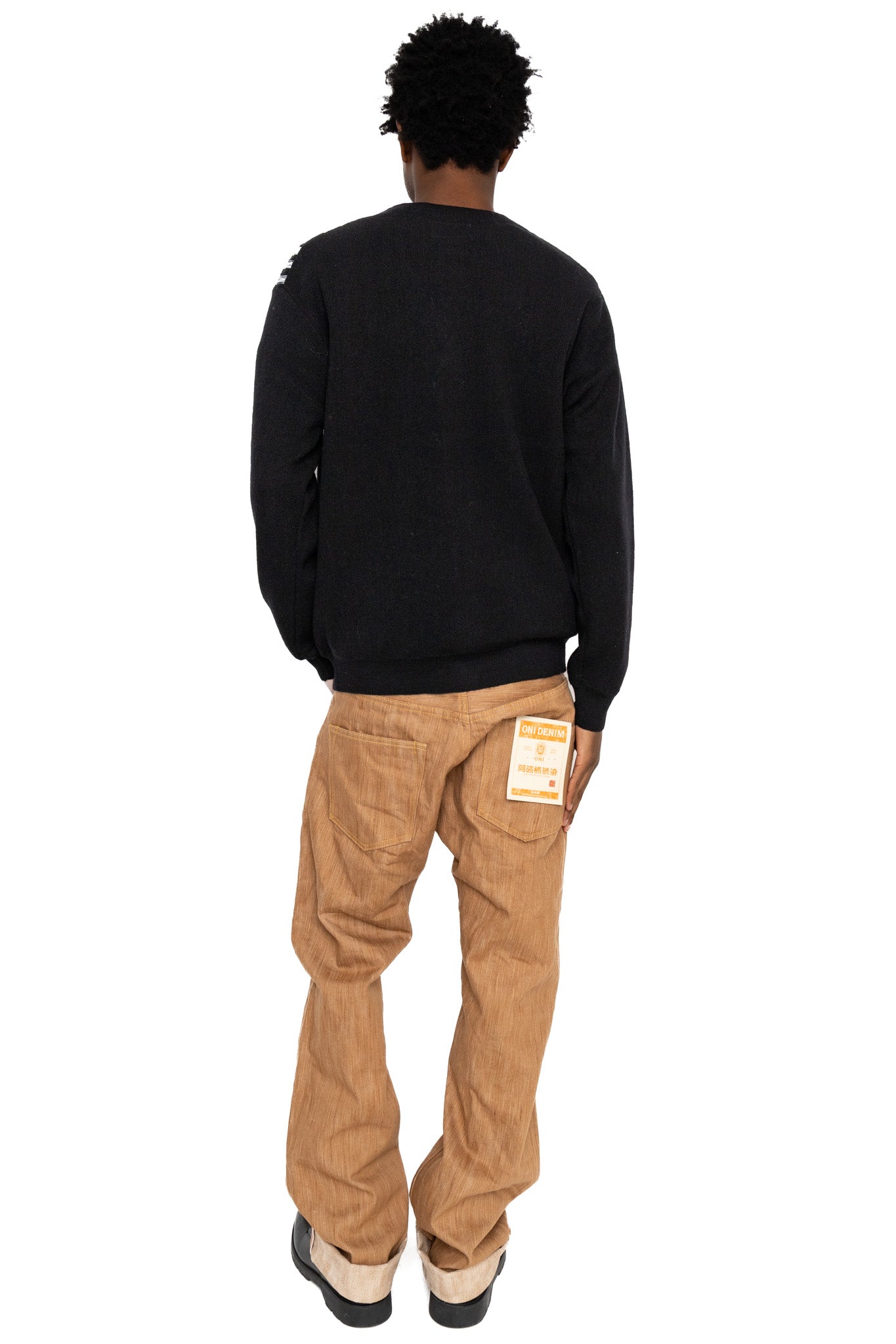 Cardigan Bone Stripe 14G - Black