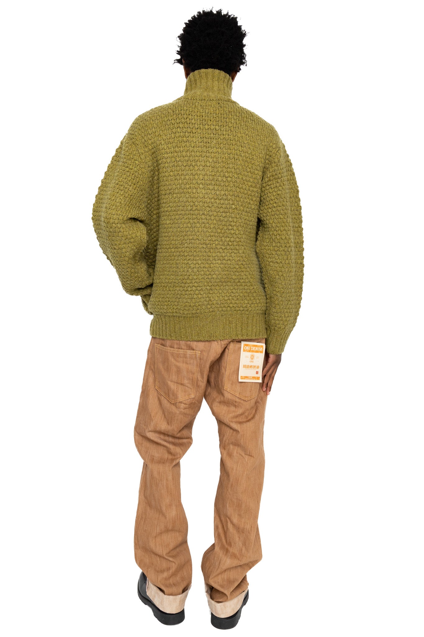 Full Zip Style Popcorn Pattern - Olive
