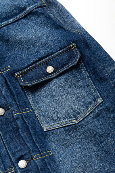 2107TSRHW-BIG Denim Jacket With T-Back Super Rough - Blue in Green Exclusive