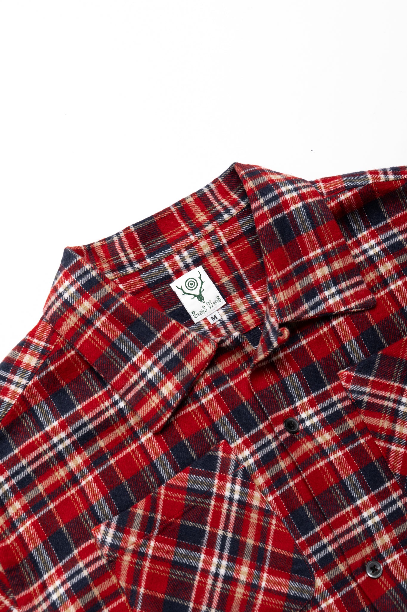 6 Pocket Shirt Flannel Twill / Plaid- Red x Navy