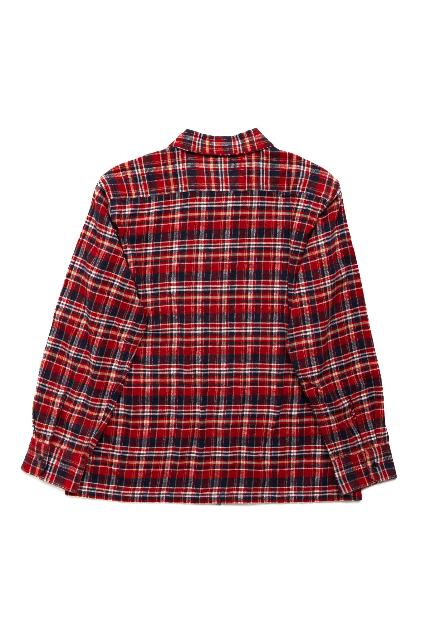 6 Pocket Shirt Flannel Twill / Plaid- Red x Navy