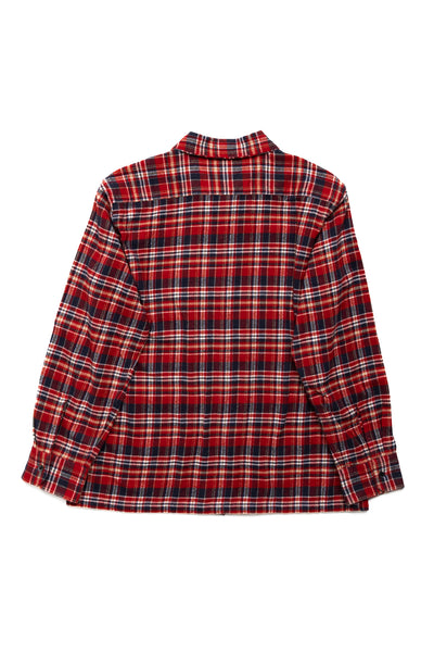 6 Pocket Shirt Flannel Twill / Plaid- Red x Navy