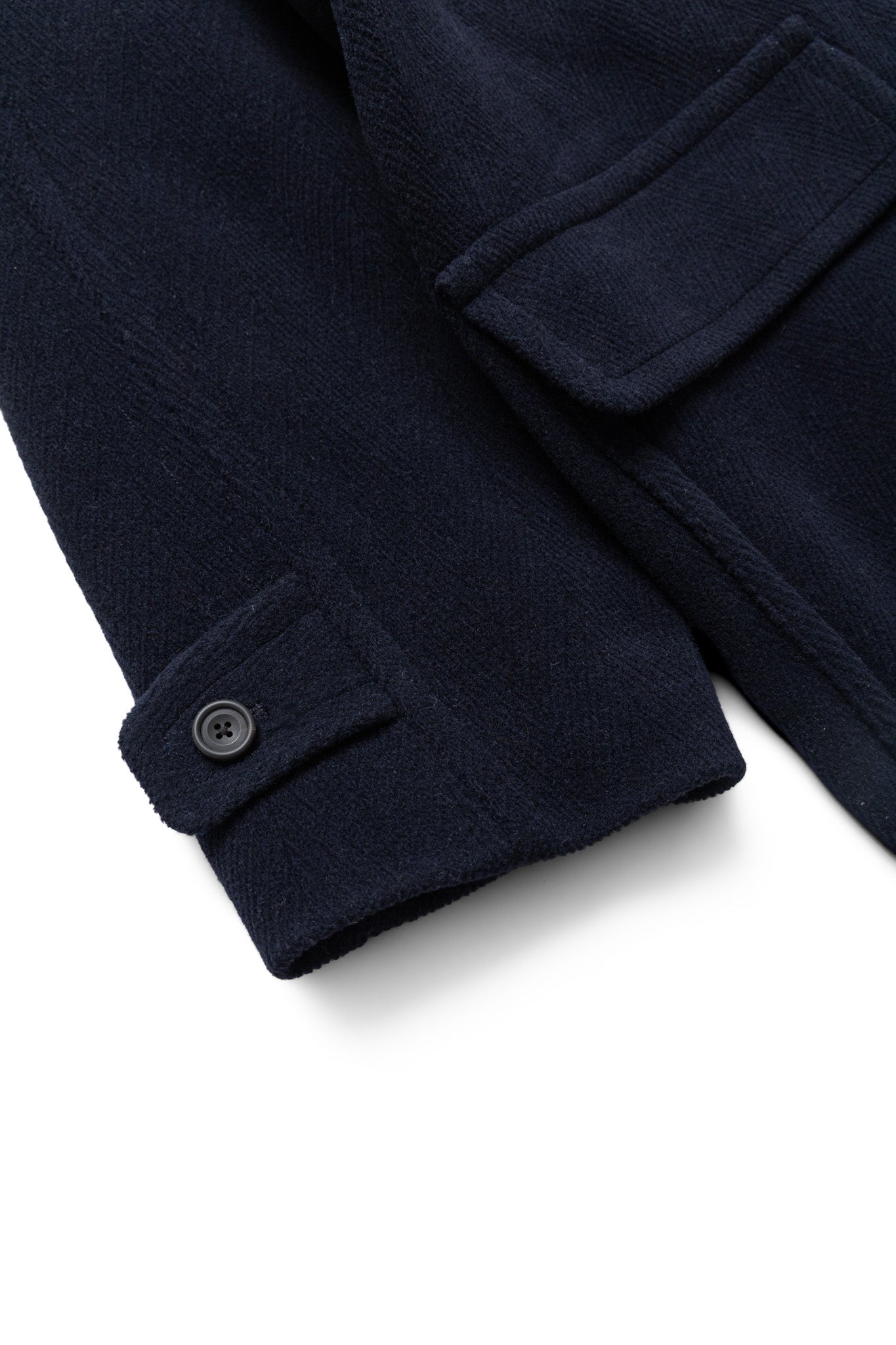 Duffle Coat Herringbone - Navy