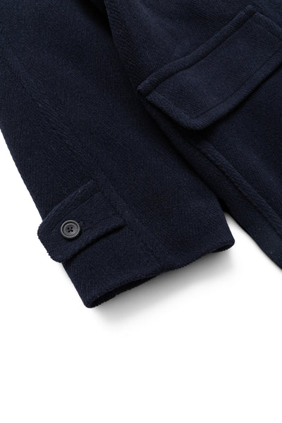 Duffle Coat Herringbone - Navy