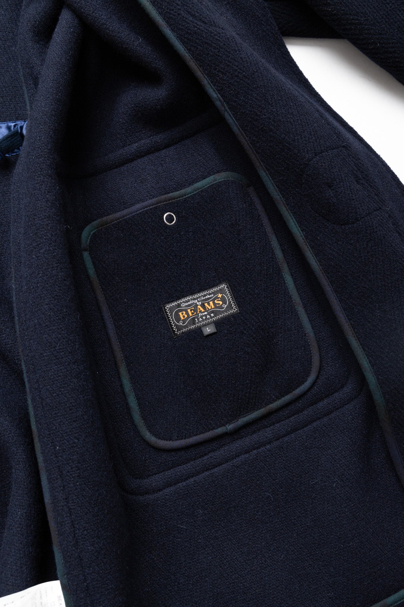 Duffle Coat Herringbone - Navy