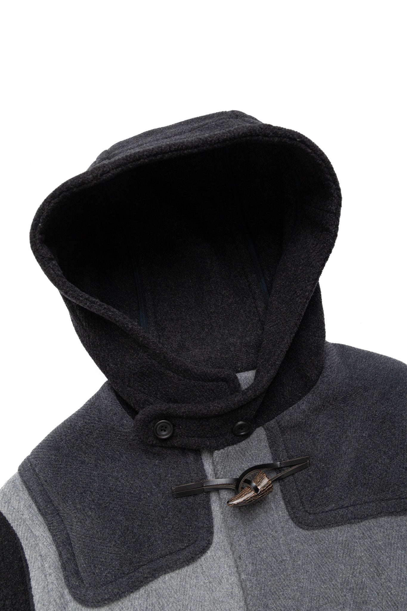 Duffle Coat Herringbone Panel - Grey Tone