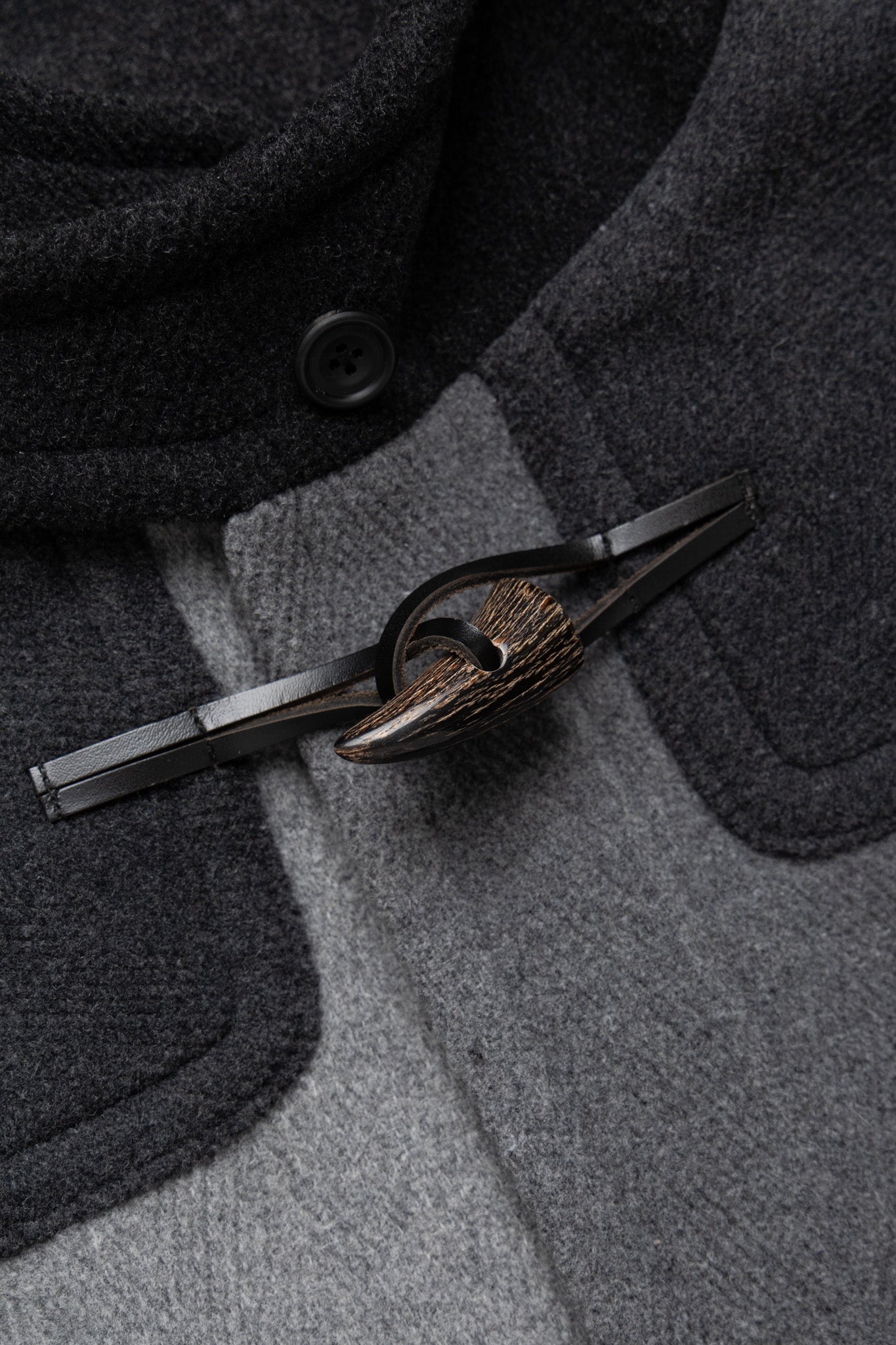 Duffle Coat Herringbone Panel - Grey Tone