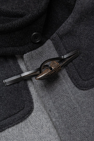 Duffle Coat Herringbone Panel - Grey Tone