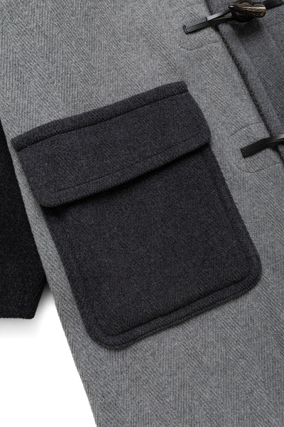 Duffle Coat Herringbone Panel - Grey Tone
