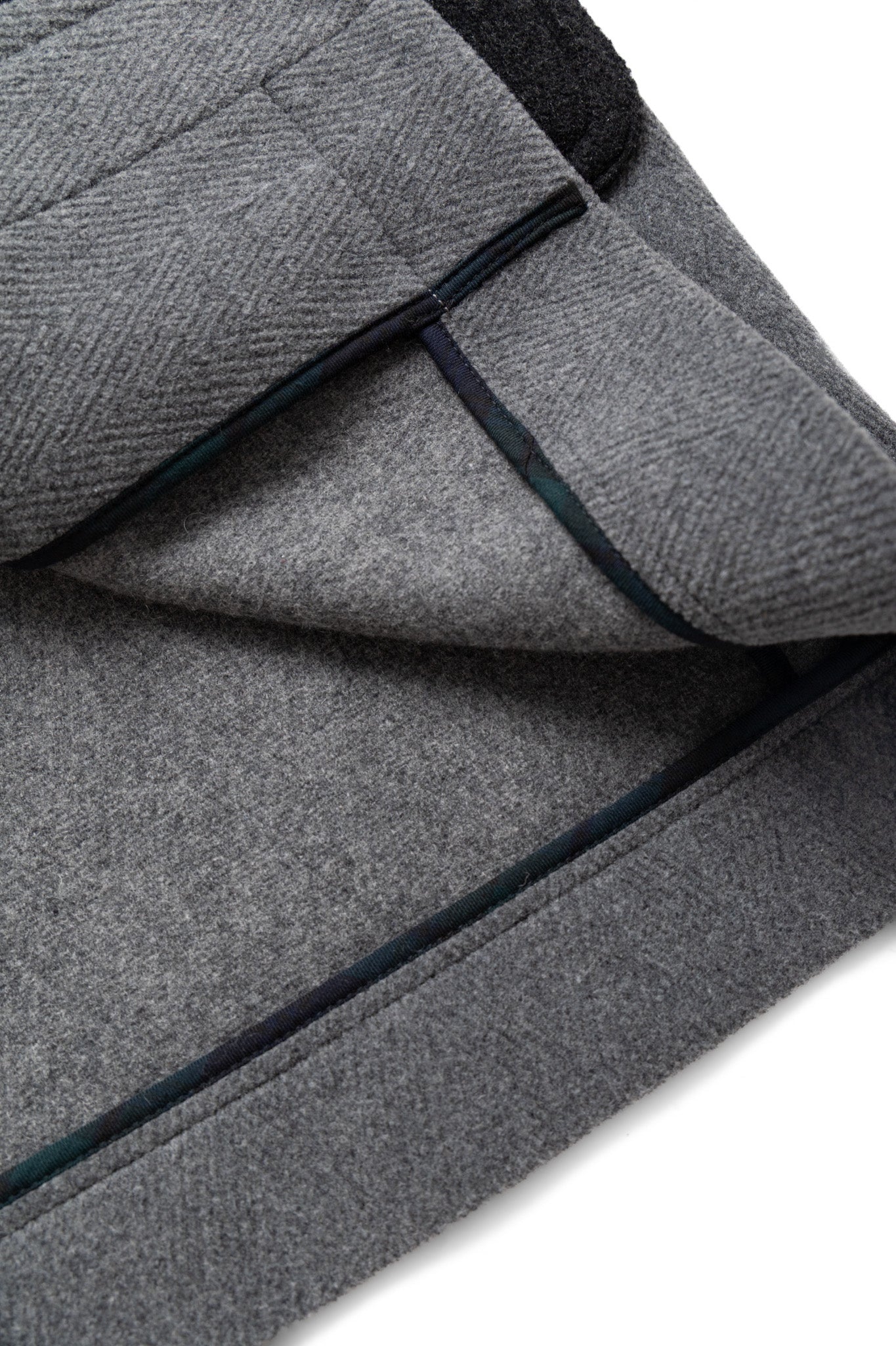 Duffle Coat Herringbone Panel - Grey Tone
