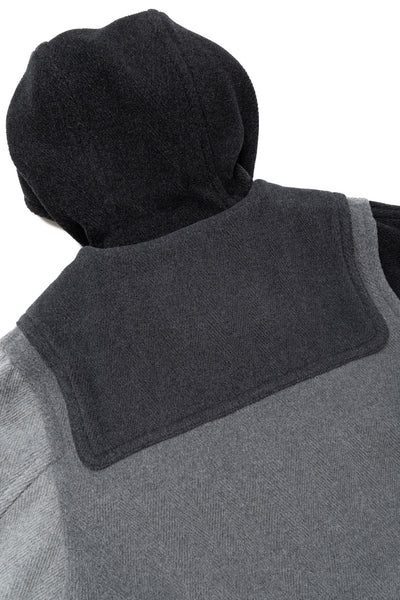 Duffle Coat Herringbone Panel - Grey Tone