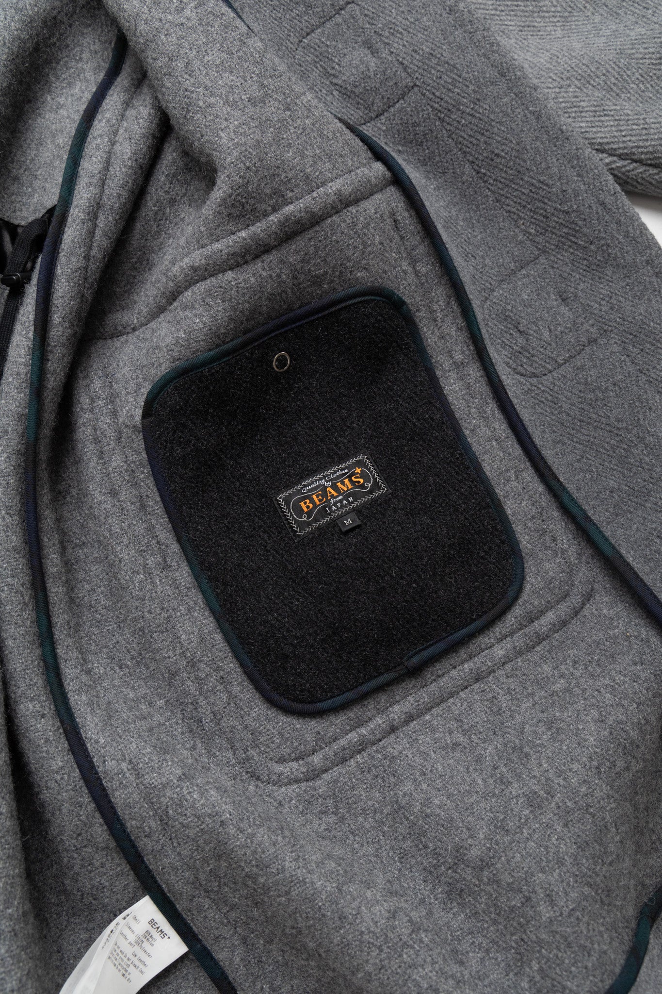 Duffle Coat Herringbone Panel - Grey Tone