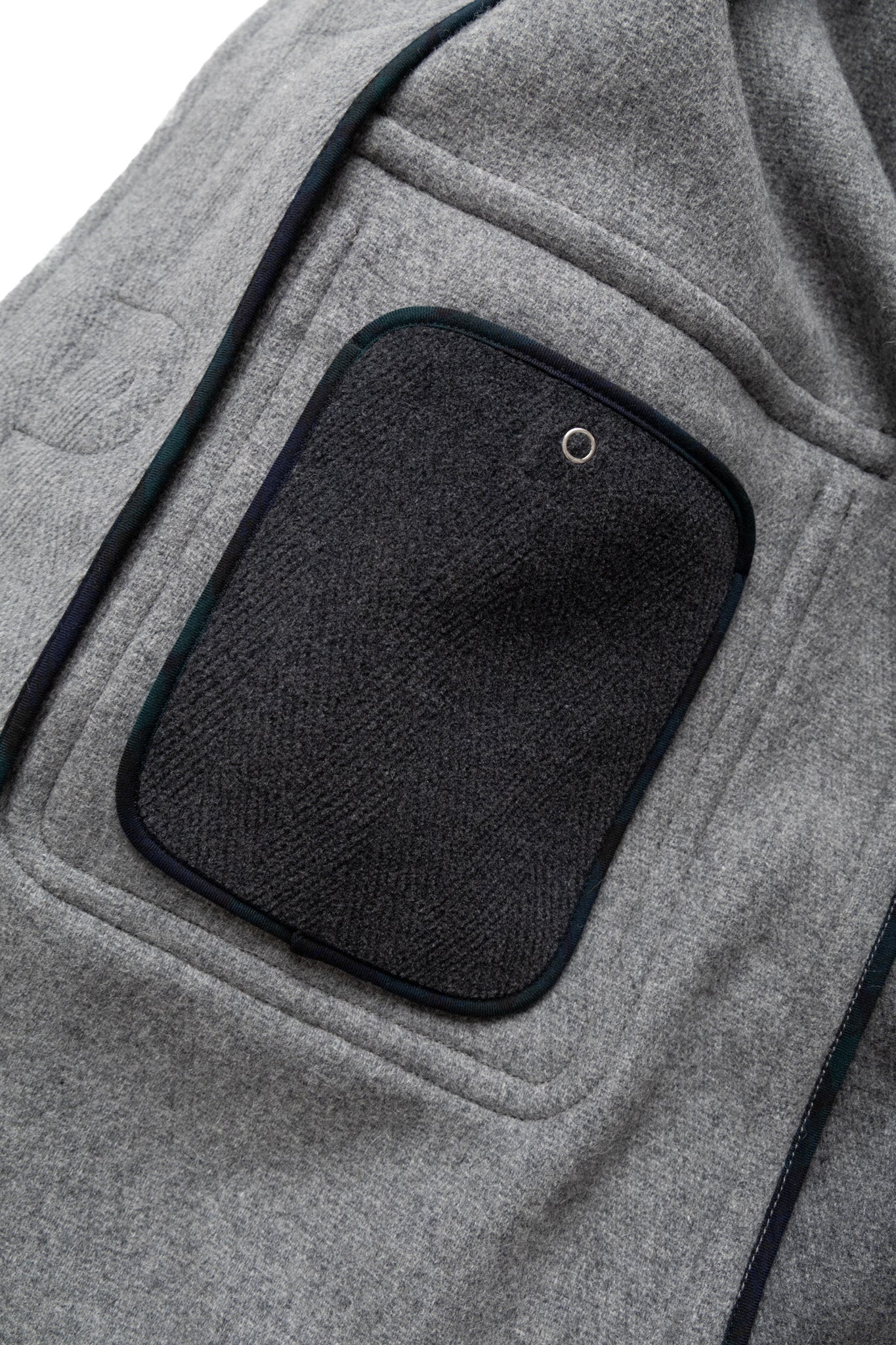 Duffle Coat Herringbone Panel - Grey Tone