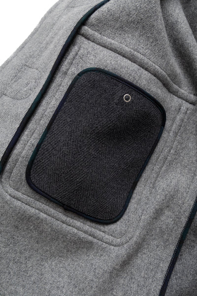 Duffle Coat Herringbone Panel - Grey Tone
