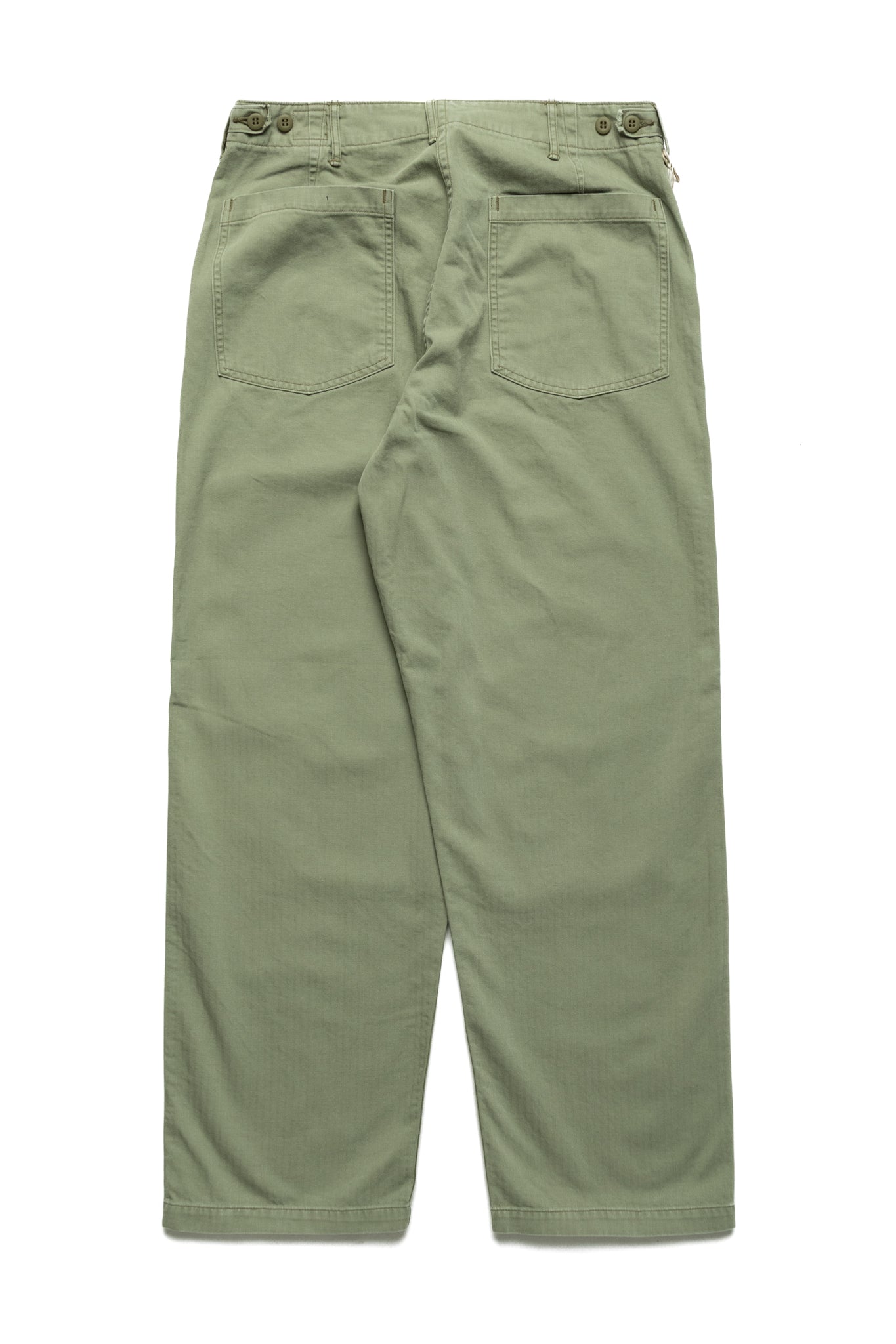 Herringbone Twill Summer Fatigue Pants - Green