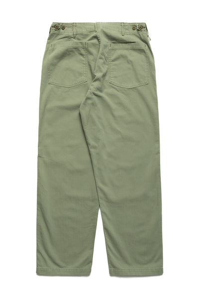 Herringbone Twill Summer Fatigue Pants - Green