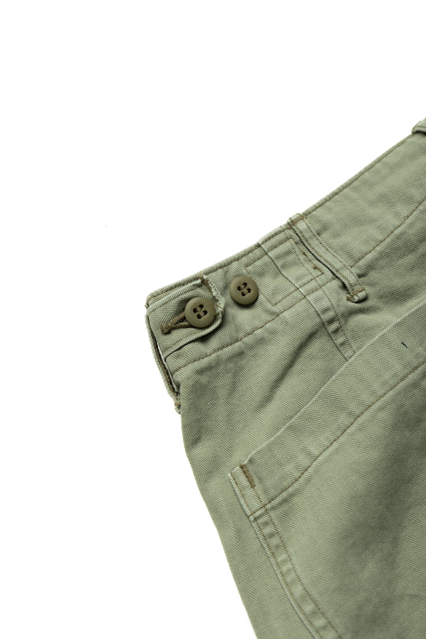 Herringbone Twill Summer Fatigue Pants - Green