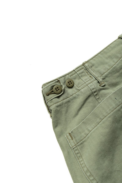Herringbone Twill Summer Fatigue Pants - Green