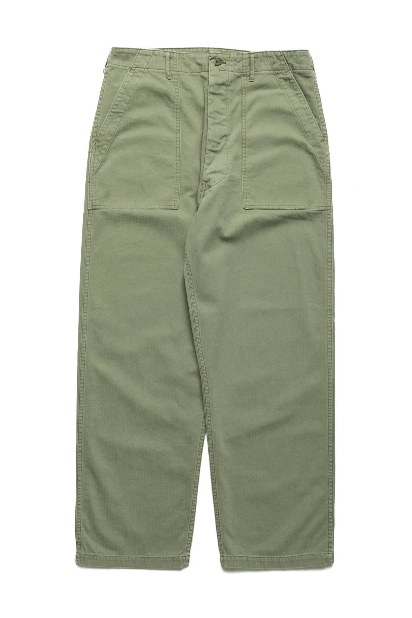 Herringbone Twill Summer Fatigue Pants - Green