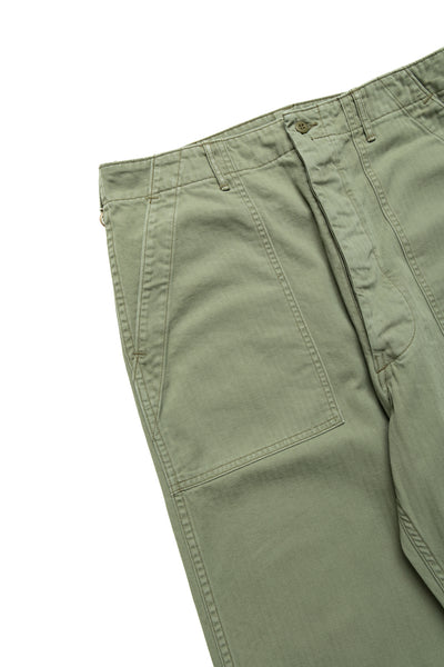 Herringbone Twill Summer Fatigue Pants - Green