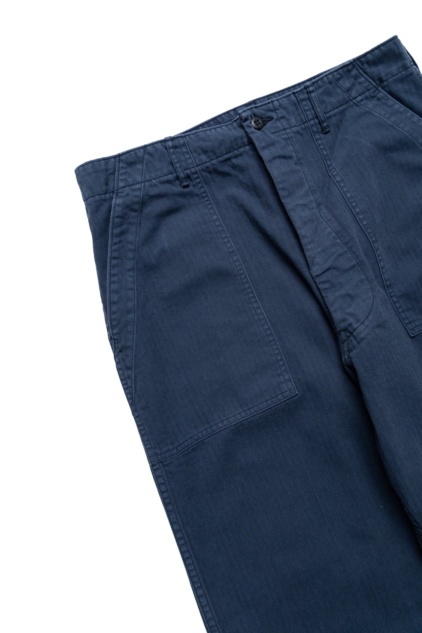 Herringbone Twill Summer Fatigue Pants - Navy