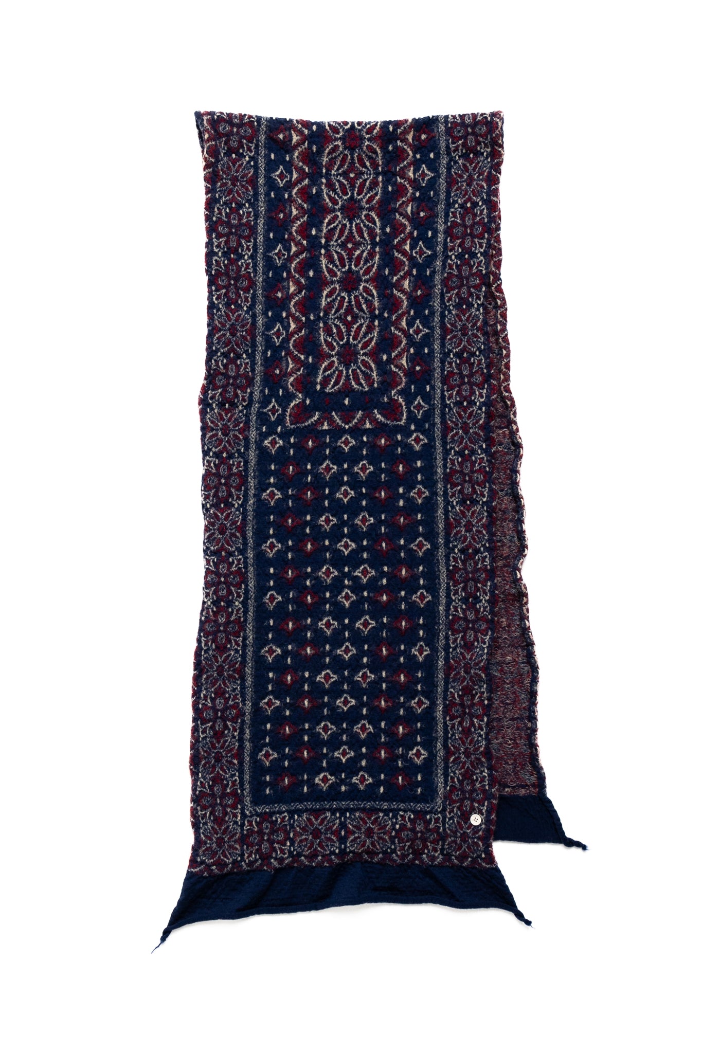 Fulling Wool HAPPY Scarf Colorful BIG MAMA Bandana - Navy