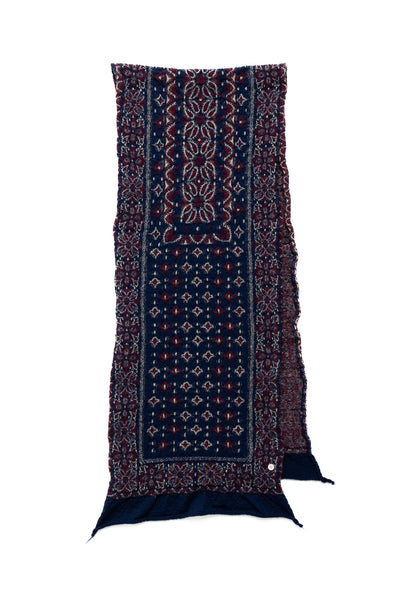 Fulling Wool HAPPY Scarf Colorful BIG MAMA Bandana - Navy