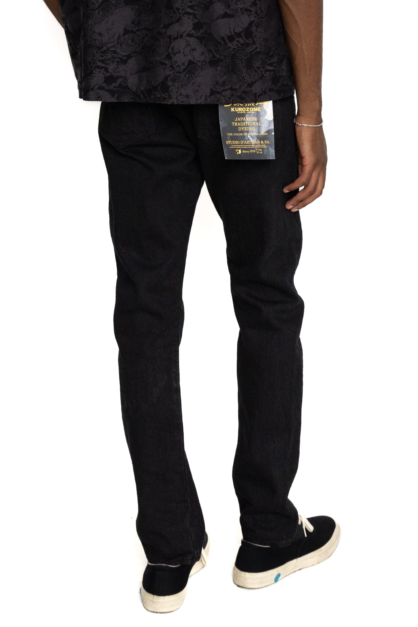 D1864 Kyoto Black Dyeing Jeans Relax Tapered