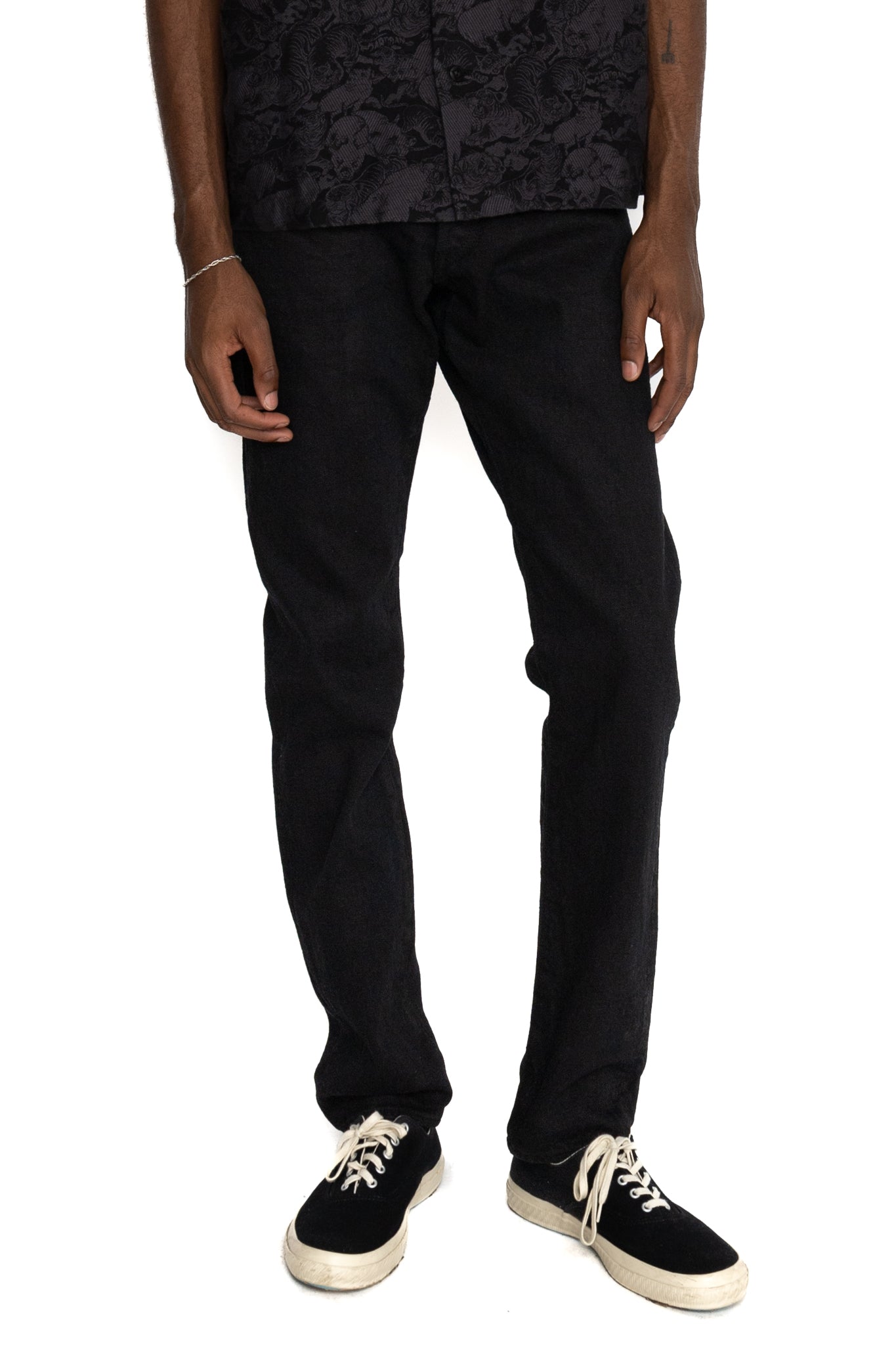 D1864 Kyoto Black Dyeing Jeans Relax Tapered