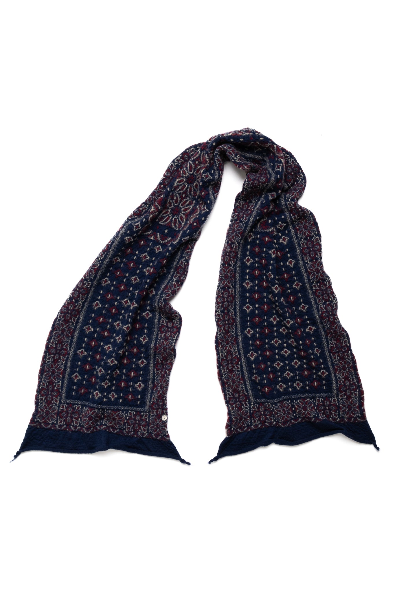 Fulling Wool HAPPY Scarf Colorful BIG MAMA Bandana - Navy