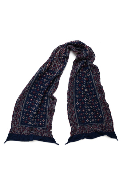 Fulling Wool HAPPY Scarf Colorful BIG MAMA Bandana - Navy