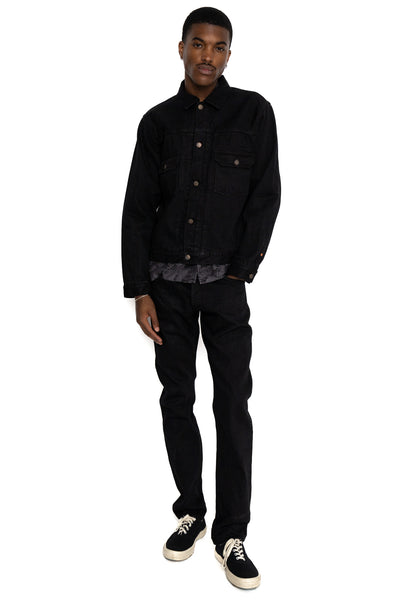 D1864 Kyoto Black Dyeing Jeans Relax Tapered