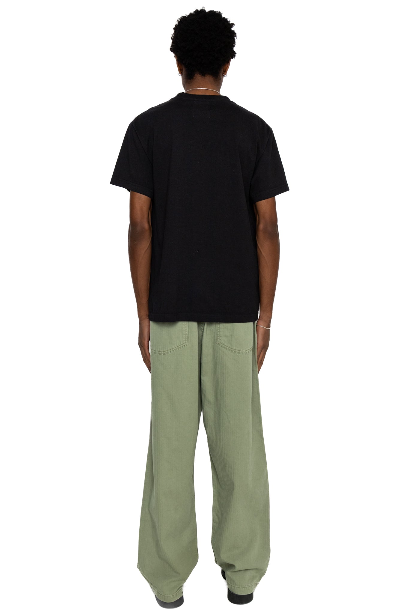 Herringbone Twill Summer Fatigue Pants - Green