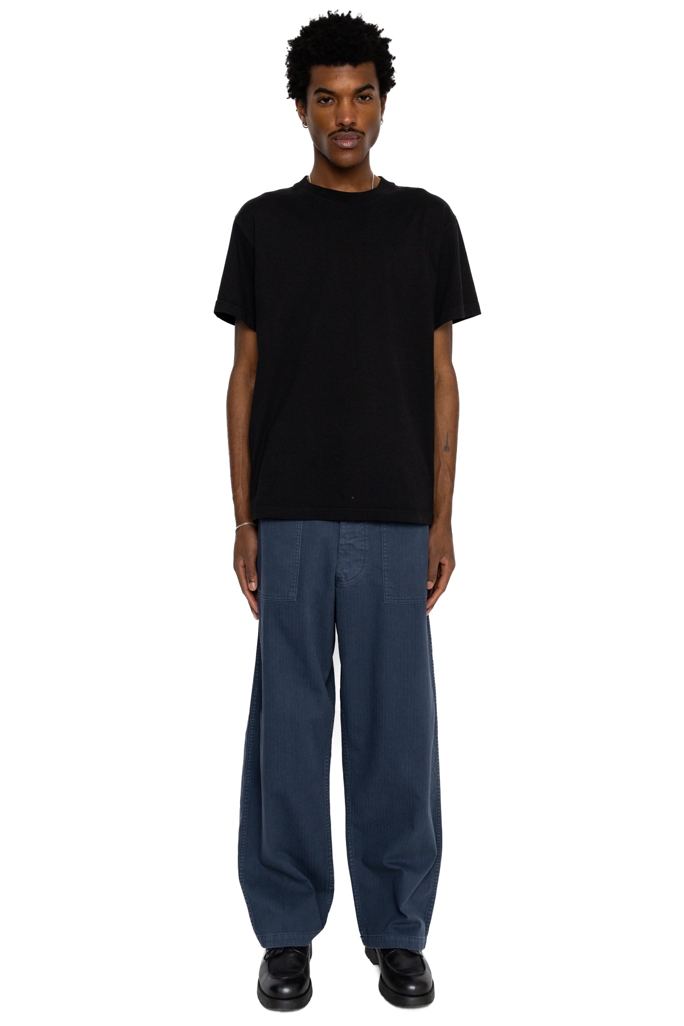 Herringbone Twill Summer Fatigue Pants - Navy