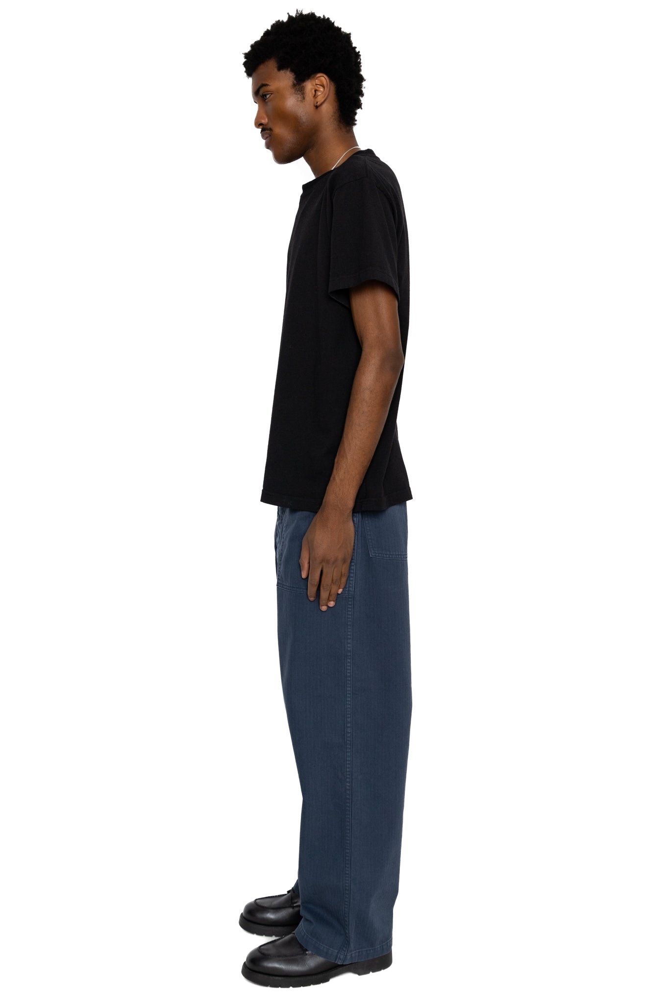 Herringbone Twill Summer Fatigue Pants - Navy