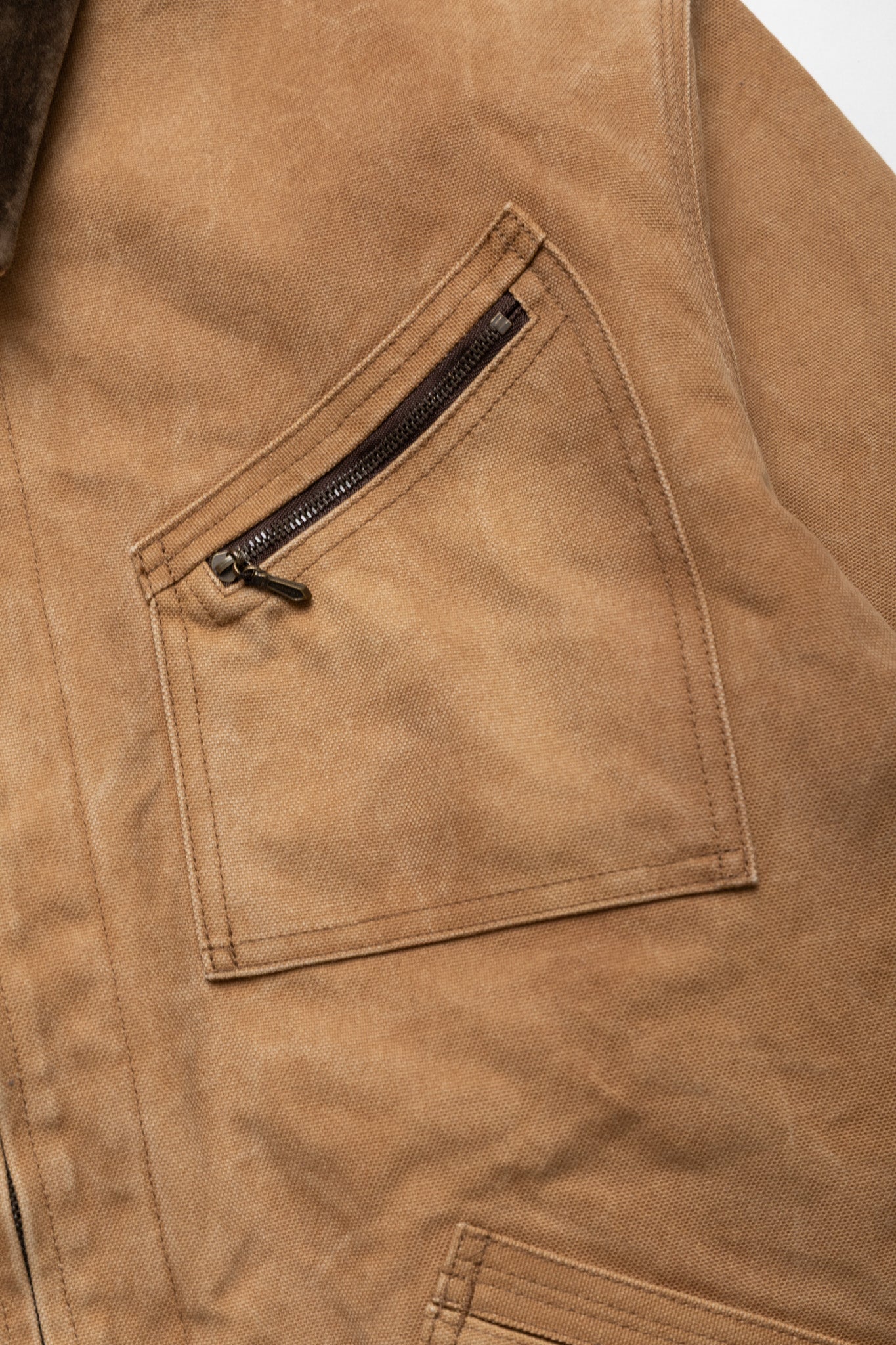 Zipped Work Jacket Duck Canvas/Kakishibu Paint - Dk. Brown
