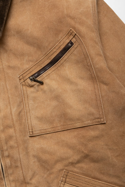 Zipped Work Jacket Duck Canvas/Kakishibu Paint - Dk. Brown