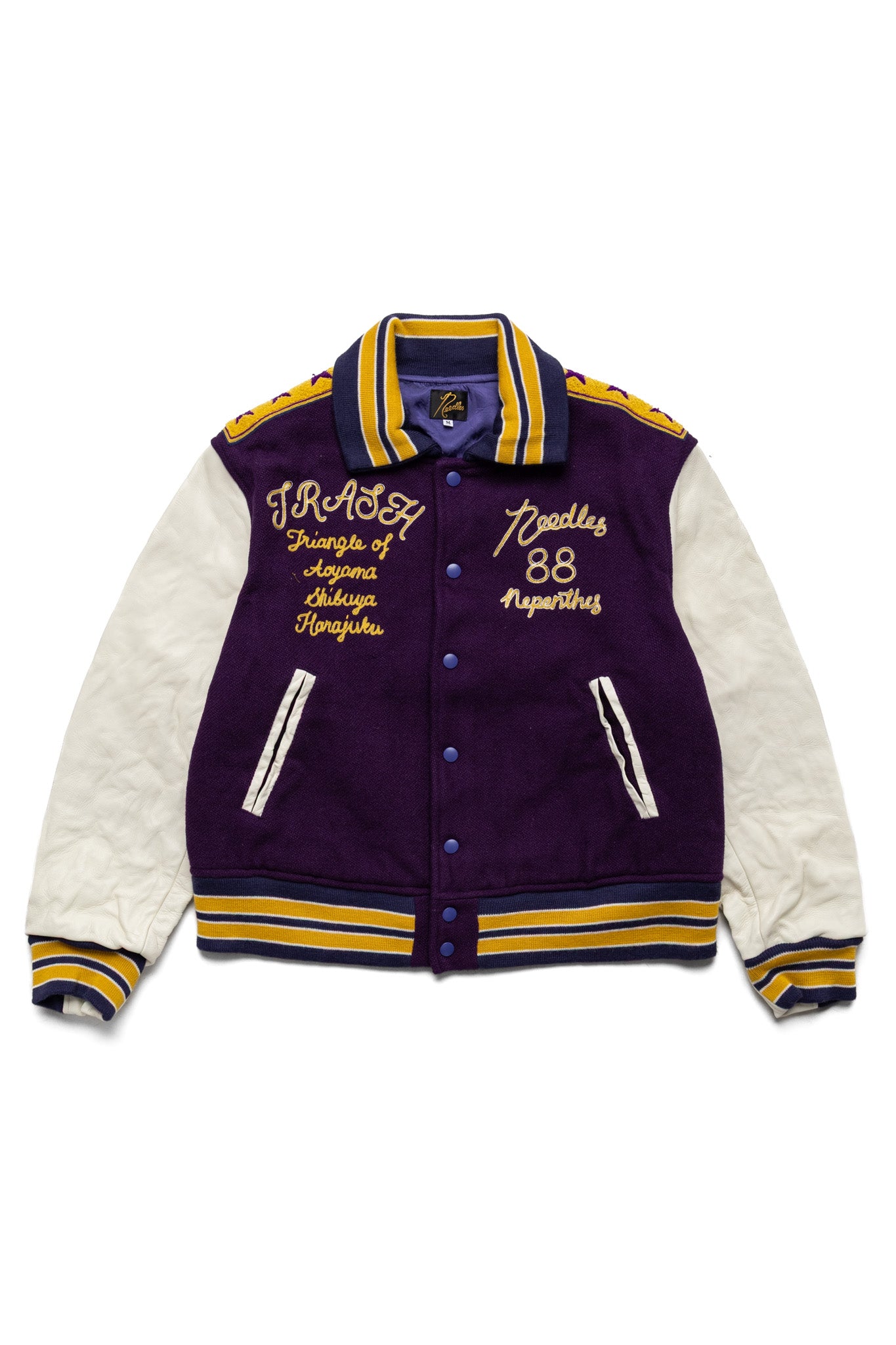 Lettered Jacket Wool Melton - Purple