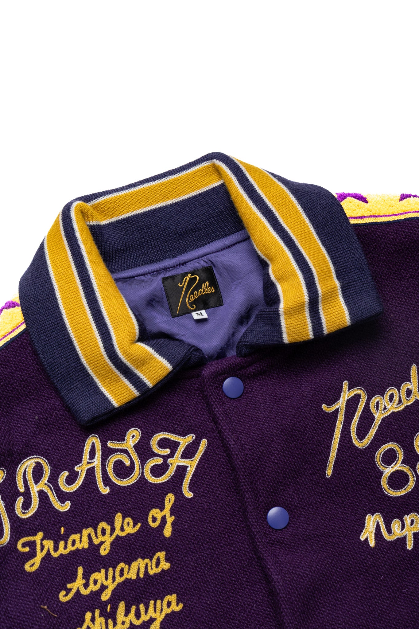 Lettered Jacket Wool Melton - Purple
