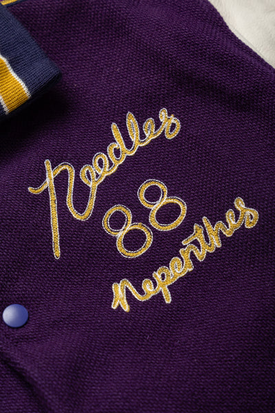 Lettered Jacket Wool Melton - Purple