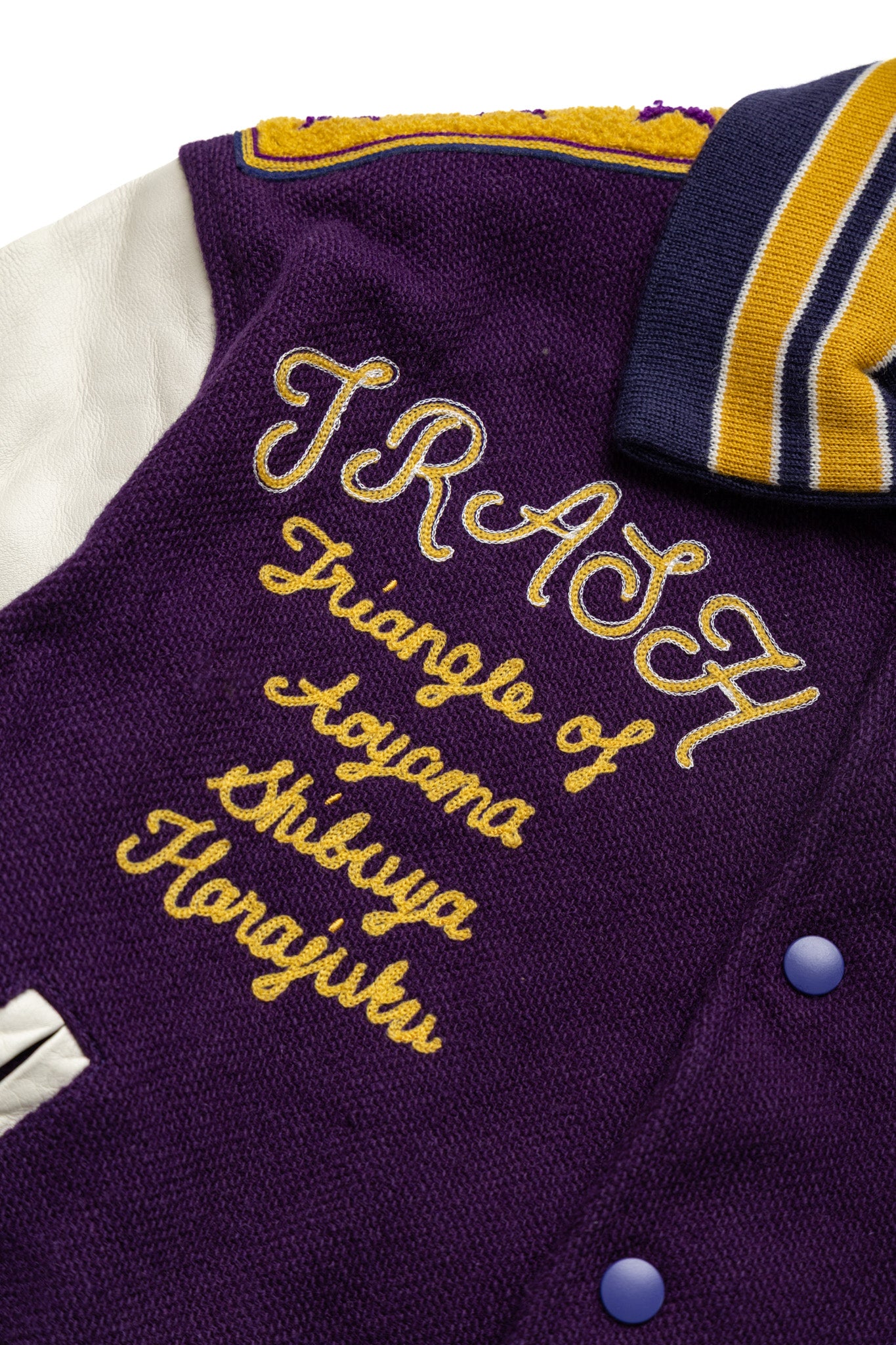 Lettered Jacket Wool Melton - Purple