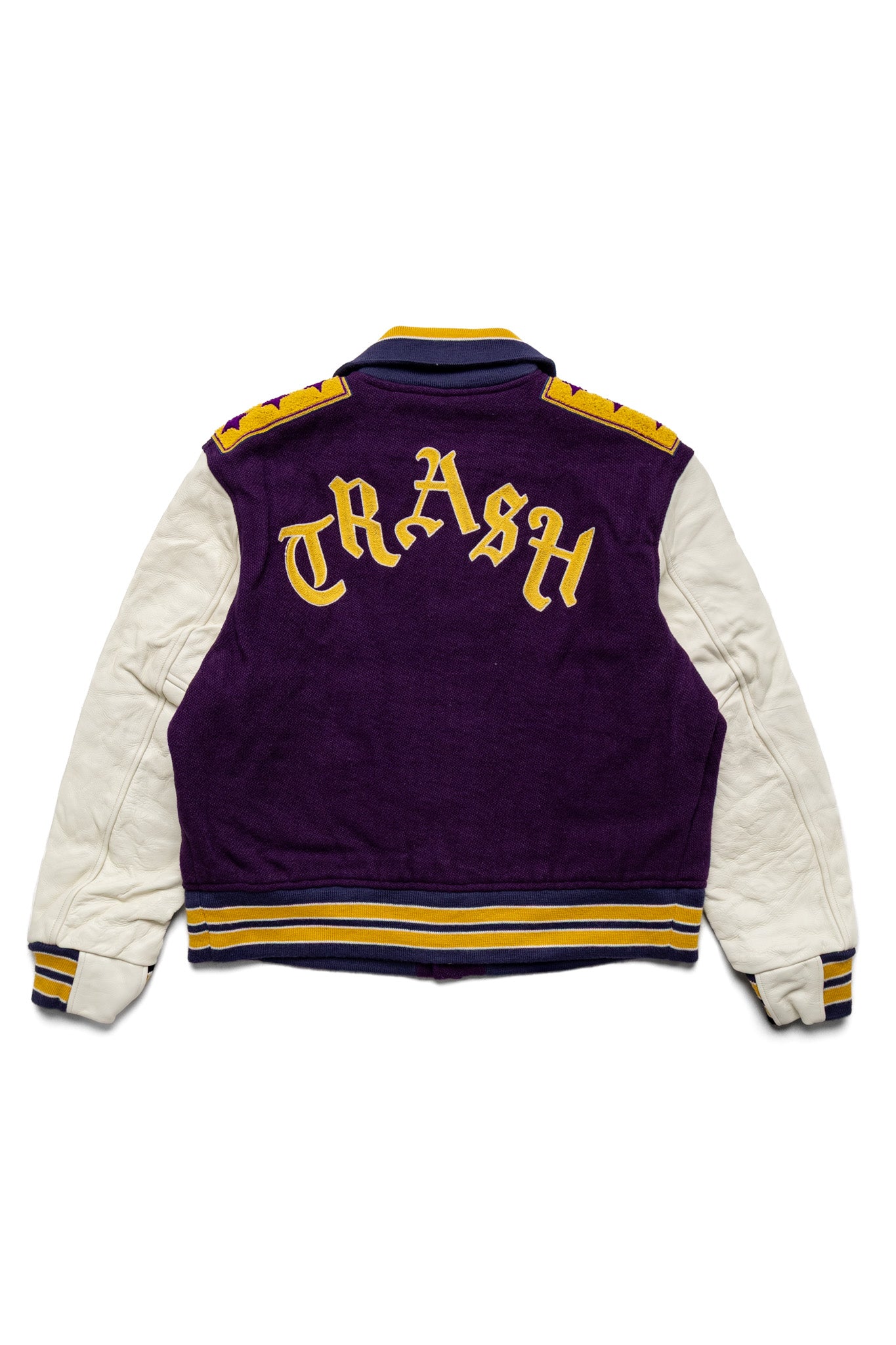 Lettered Jacket Wool Melton - Purple