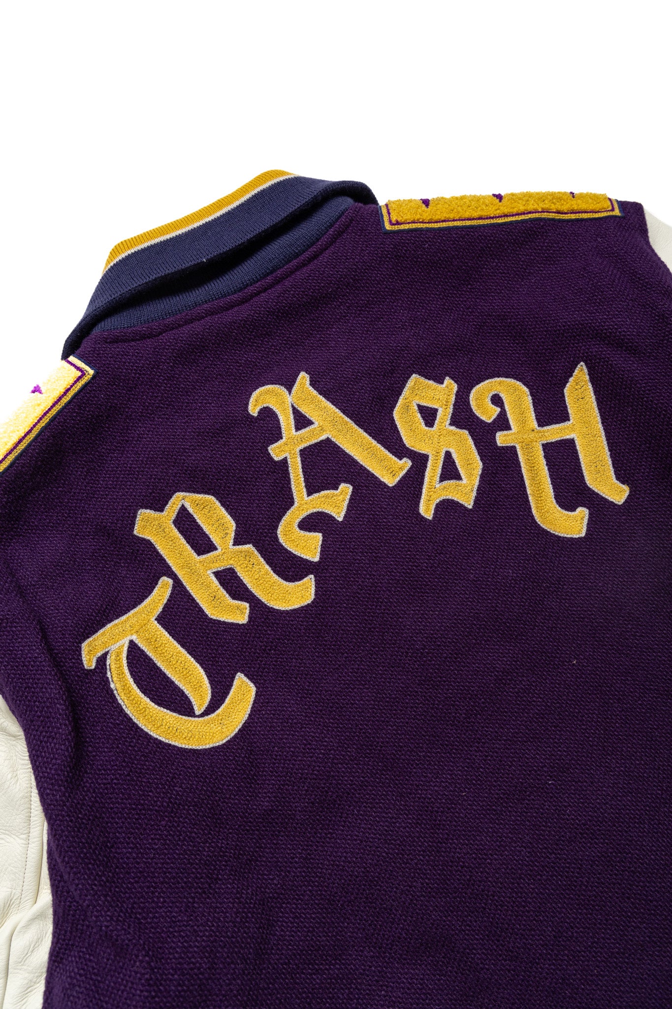 Lettered Jacket Wool Melton - Purple