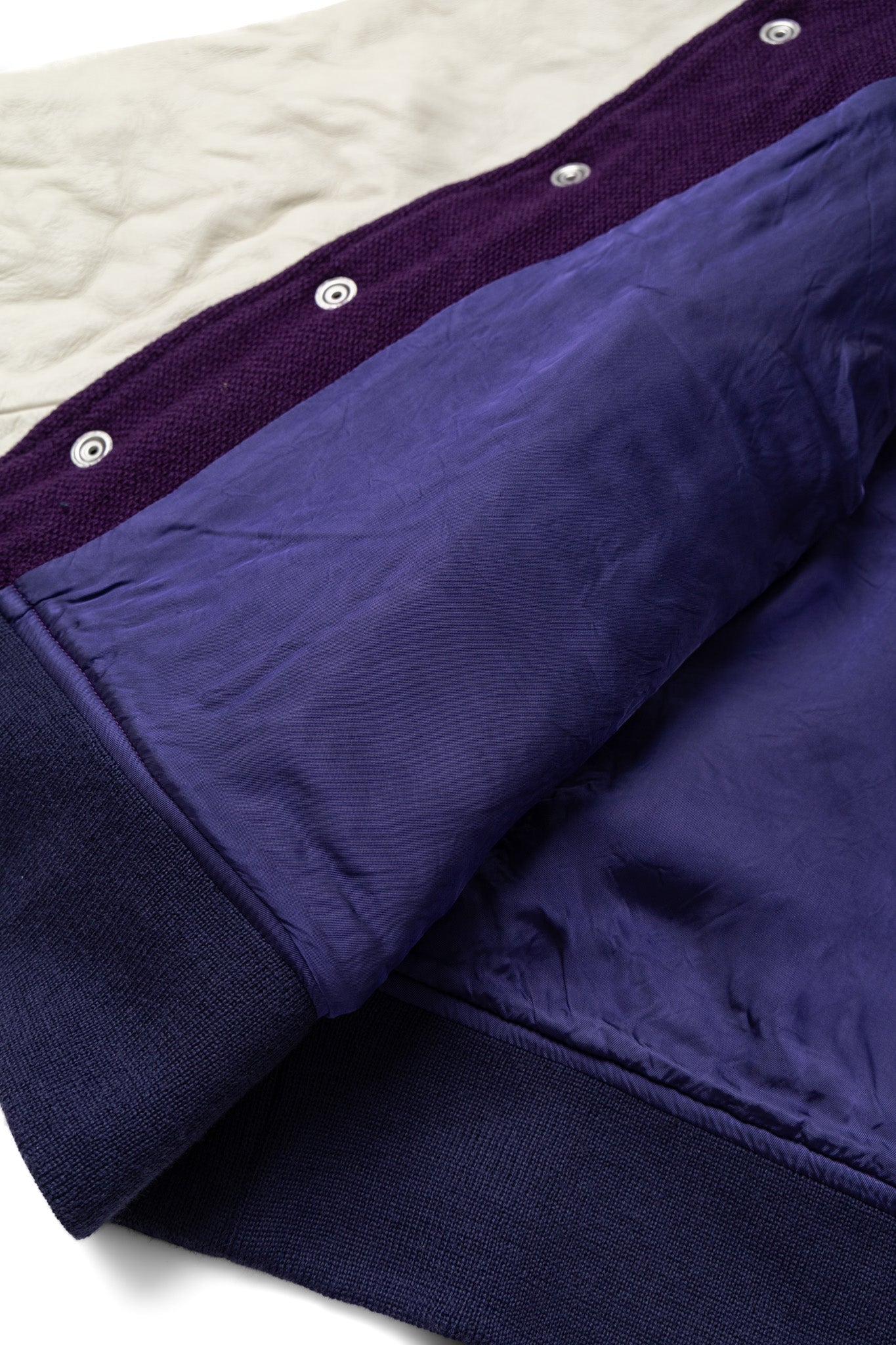 Lettered Jacket Wool Melton - Purple