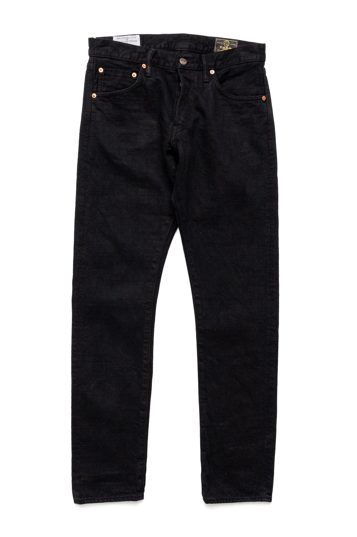 D1864 Kyoto Black Dyeing Jeans Relax Tapered